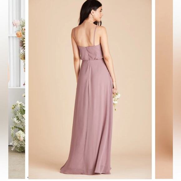 Birdy Grey Gwennie Chiffon Long Maxi Bridesmaid Dress Dark Mauve XS New - Picture 6 of 16